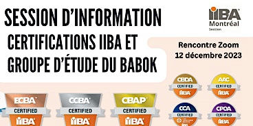 Session d’information : Certifications IIBA et groupe d’étude du BABOK