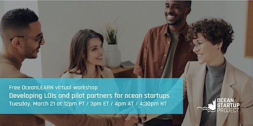 OceanLEARN : Developing LOIs and Pilots for ocean startups